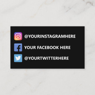 Instagram Twitter Facebook Business Card