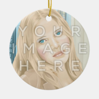 Instagram Two Photo Circular Image Ornament