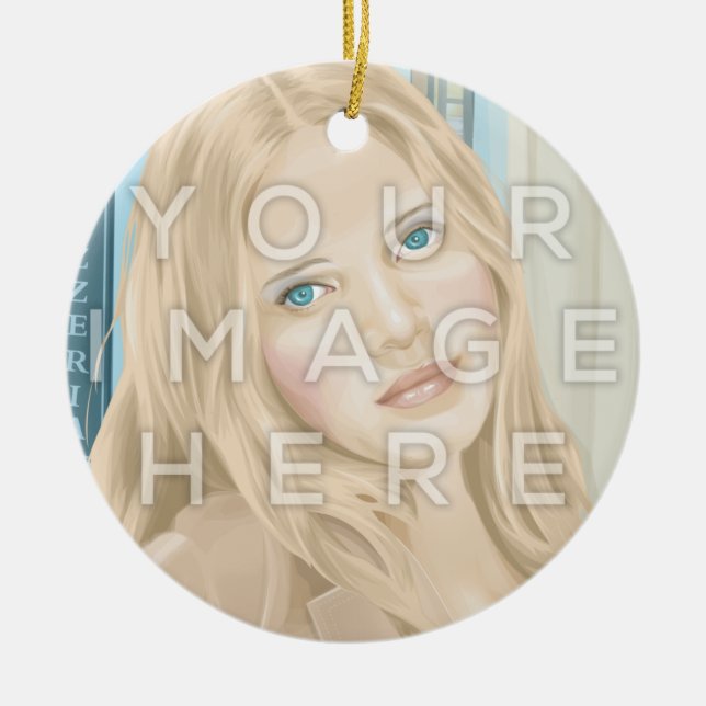 Instagram Two Photo Circular Image Ornament (Front)