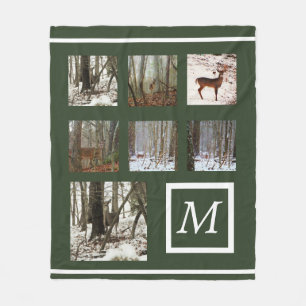 Instagram your pictures custom collage monogram fleece blanket