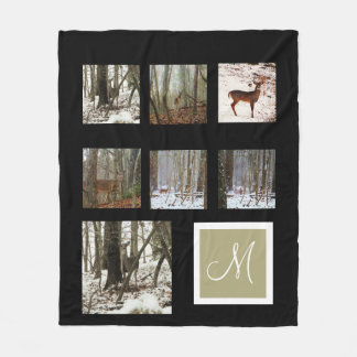 Instagram  your pictures custom collage monogram fleece blanket