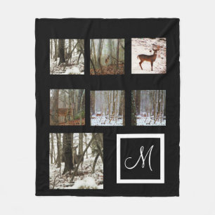 Instagram  your pictures custom collage monogram fleece blanket