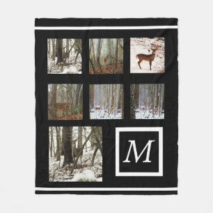 Instagram  your pictures custom collage monogram fleece blanket
