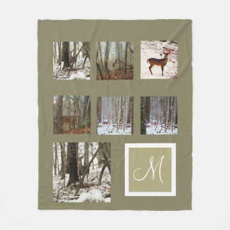 Instagram  your pictures custom collage monogram fleece blanket