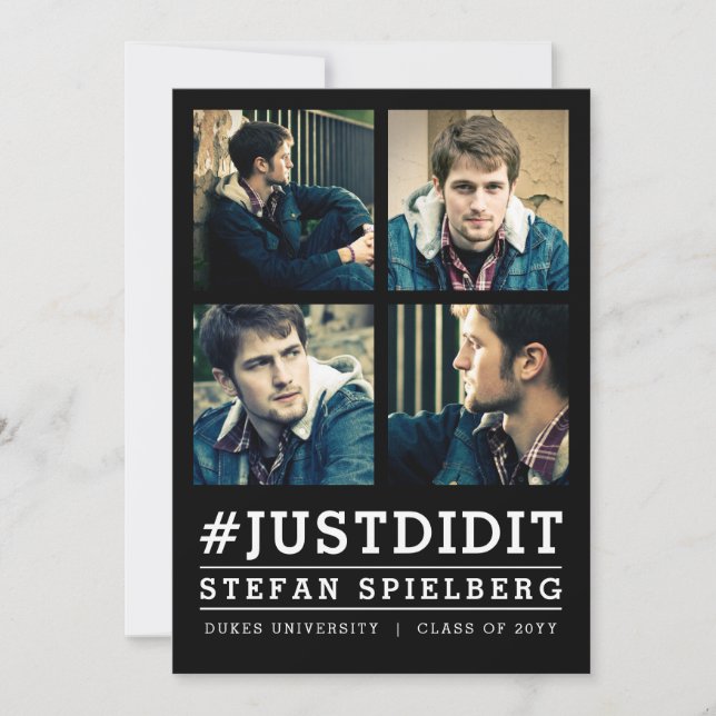 Instagrammed 4 Photo Graduation Announcement (Front)