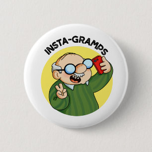 Instagramps Funny Social Media Grandpa Pun 6 Cm Round Badge