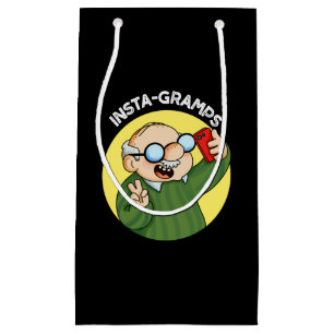 Instagramps Funny Social Media Grandpa Pun Dark BG Small Gift Bag