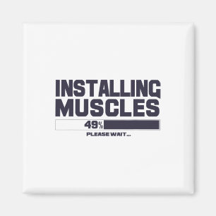 Installing Muscles Funny Sport Gym Bodybuilding Te Magnet