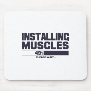 Installing Muscles Funny Sport Gym Bodybuilding Te Mouse Mat