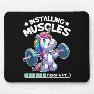 Installing Muscles Please Wait Bodybuilding Unicor Mouse Mat
