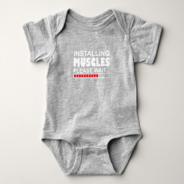 Installing Muscles Please Wait Funny Tank Top (Front)