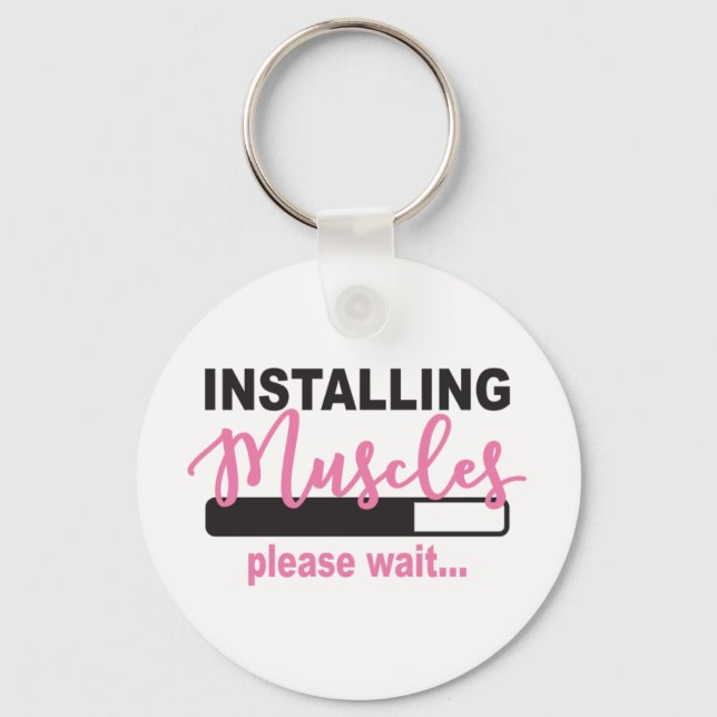 Installing Muscles Please Wait Key Ring (Front)
