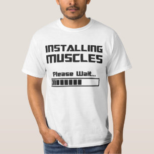Installing Muscles Please Wait Loading Bar T-Shirt