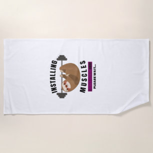Installing Muscles Sloth Weight Lifting Fitness Mo Beach Towel