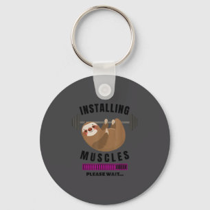 Installing Muscles Sloth Weight Lifting Fitness Mo Key Ring