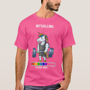 Installing Muscles Unicorn Deadlift Fitness Weight T-Shirt