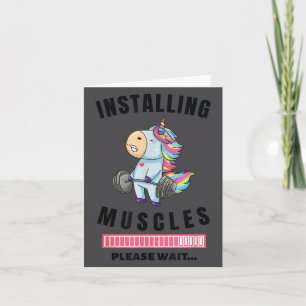 Installing Muscles Unicorn Weight Lifting Fitness  Card