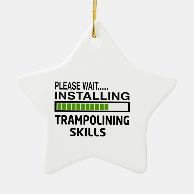 Installing Trampolining Skills Ceramic Tree Decoration (Front)