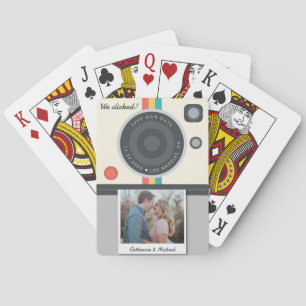 Instant Camera Couple Photo Date Location Unique Playing Cards