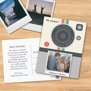 Instant Camera Couple Photo Unique Wedding  Postcard
