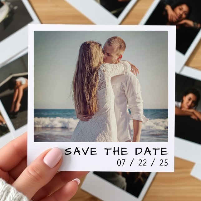 Instant Camera Photo QR Code Retro Wedding Save The Date (Instant Camera Photo QR Code Retro Wedding Save The Date
)