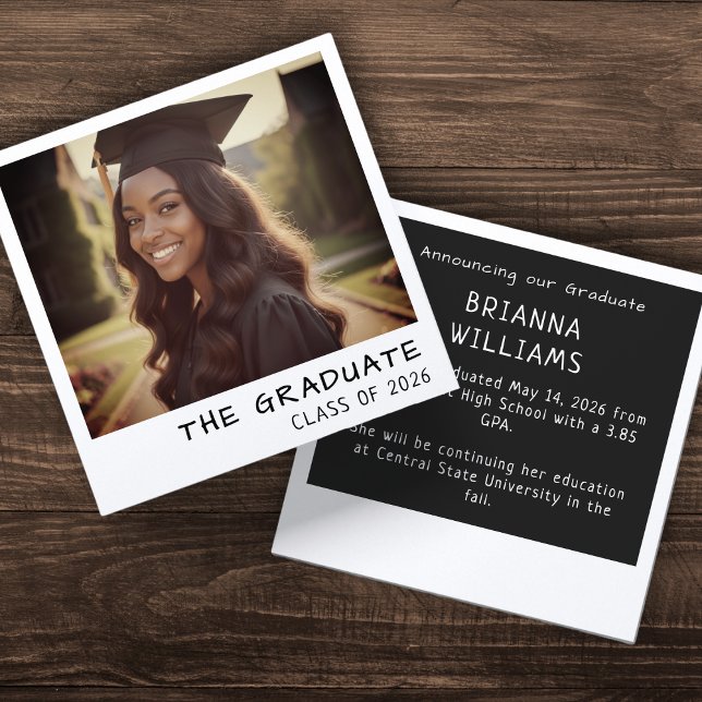 Instant Camera Photo Retro Graduation Announcement (Instant Camera Photo Retro Graduation Announcement
)