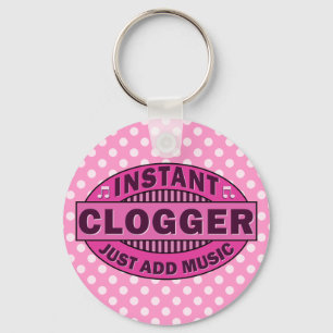 Instant Clogger Just Add Music Pink Key Ring
