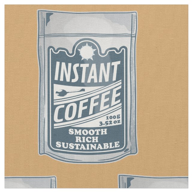 Instant coffee pop art illustration fabric (Close Up)