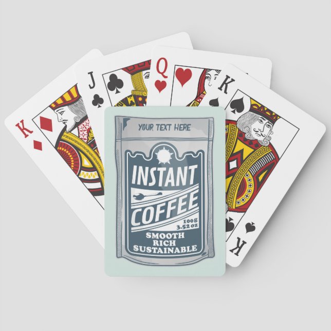 Instant coffee pop art illustration playing cards (Back)