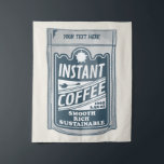 Instant coffee pop art illustration tapestry<br><div class="desc">A pop art illustration of a sachet of instant coffee. Design for anyone who is not a coffee snob and just enjoys a simple cup of instant freeze dried coffee for their regular caffeine fix.</div>