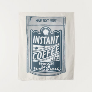 Instant coffee pop art illustration tapestry