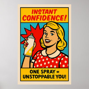 Instant Confidence Spray – Pop Art Empowerment Poster