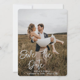 Instant Custom Script Personalised Photo Wedding  Save The Date