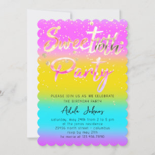 Instant Download Birthday Party Gold Pinky Invitation