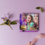 Instant Download Birthday Purple Gold Photo Card<br><div class="desc">A customizeable Birthday Card for all ages!

Just add your own photo and watch the magic as it blends into this purple and gold effect.

Also and original inspirational Message on the back with the option to add a name.</div>