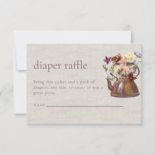 Instant Download Diaper Raffle Baby Shower Card (Front)