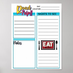 Instant Download Road Trip Daily Planner Poster