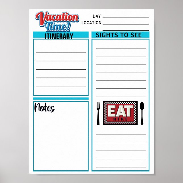 Instant Download VACATION Trip  Poster (Front)