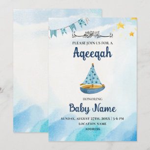 Instant Editable Aqeeqah Aqiqah Invitation Card