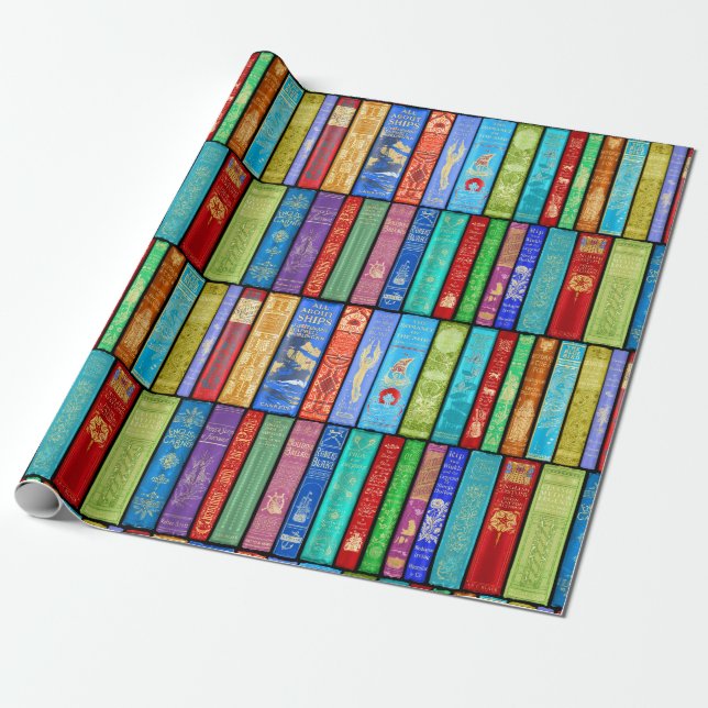 Instant Library ~ Story Time ~Light and Bright Wrapping Paper (Unrolled)
