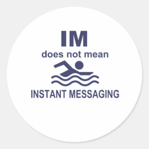 Instant Messaging for Swimmers Classic Round Sticker