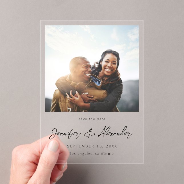Instant Photo 2 Save the Date Acrylic Invitations (Insitu (Handheld))