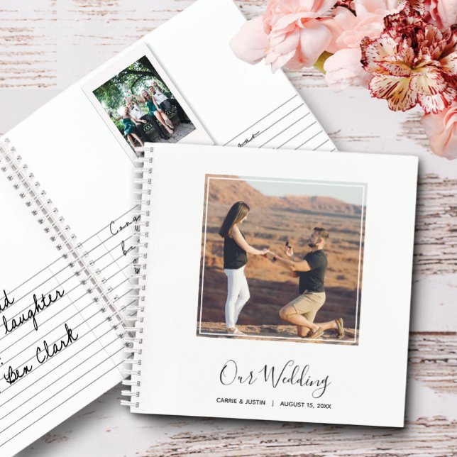 Instant Photo and Message Wedding Guest Book (Choose SOFT or HARD cover and inside page style - Sketch/Lined design shown here.)