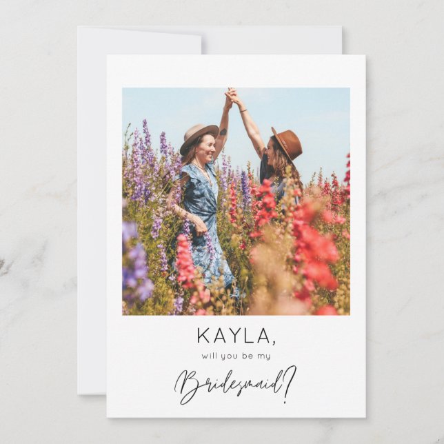 Instant Photo Be My Bridesmaid Proposal Invitation (Front)