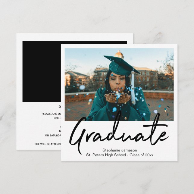Instant Photo Graduatation Announcement (Front/Back)