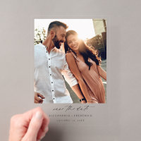 Instant Photo -Long White Chic Save the Date