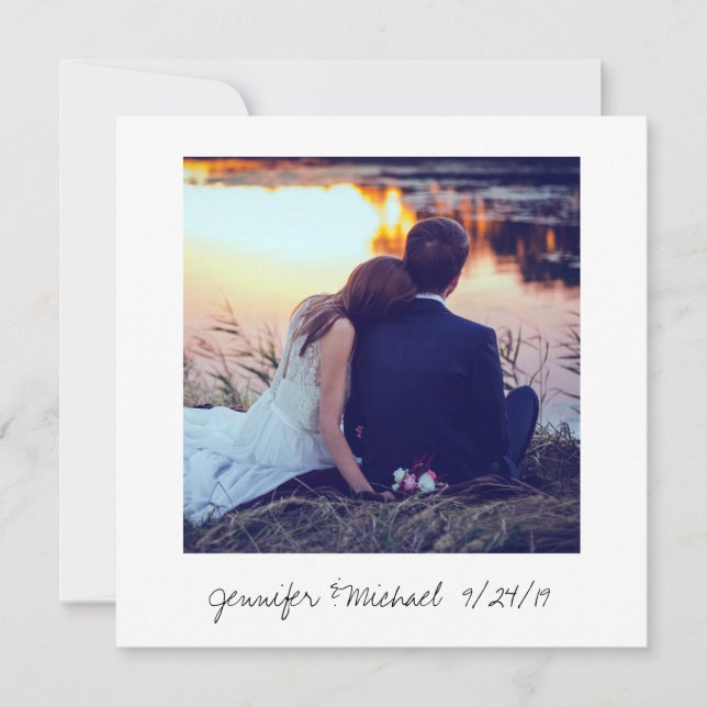 Instant Photo Look Wedding Photo Thank You (Front)