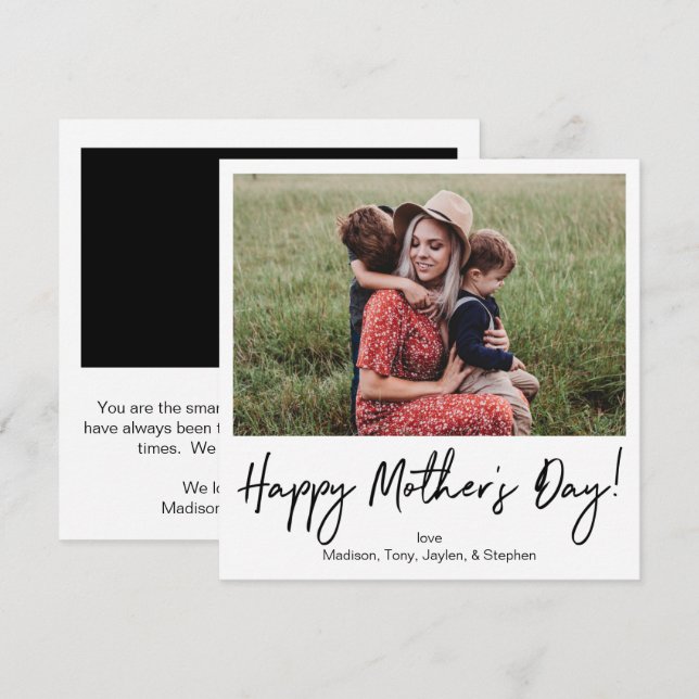 Instant Photo Mother's Day Card (Front/Back)