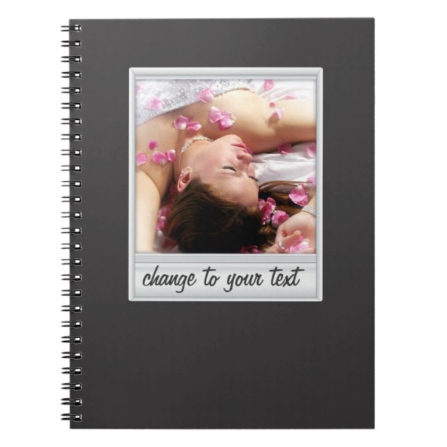 instant photo - photoframe - on black notebook (Front)