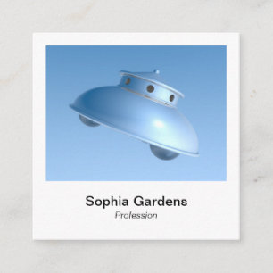 Instant Photo Style - Classic Flying Saucer Square Business Card